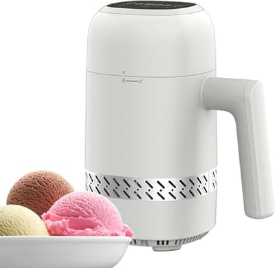 Elektrische ijsmachine - Dessertmaker - Zelf ijs maken - Geen voorkoeling nodig - 300ml inhoud - Wit