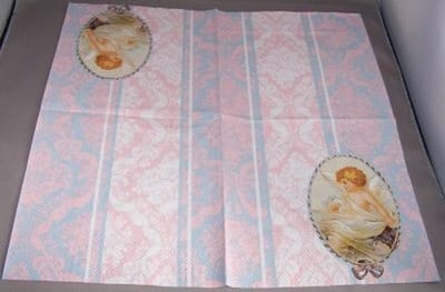 Lunch servetten Medallion Angel rose - IHR - 33x33 cm