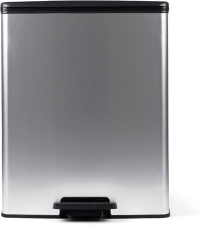 Vuilnisemmer met Pedaal voor Afvalscheiding - 2 x 26L - Zilver Metallic