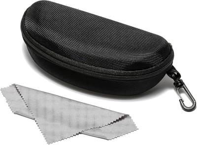 EVA Brillenhoes met Rits - Krasschermend - Geschikt voor Zonnebril, Leesbril, Zwem- en Fietshelmen - Compact - Inclusief Reinigingsdoek