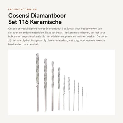 Dailygoods- Diamantboor Set 10x - Keramische Boor - Hoge Hardheid - Corrosieweerstand - Voor Metalen/Agaten - Eenvoudig te Installeren - Boorset