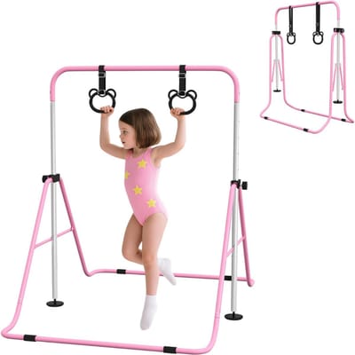 Core® Duikelrek - Rekstok - Turnrek - 3' tot 5' verstelbare hoogte - antislip - Roze - 148cm x 105cm x 128cm