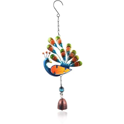 Kleurrijke Pauwen Vorm Hanger Bel Windgong Pauw Hangende Windgong Binnen Buiten Balkon Tuin Decor Perfecte Cadeaus brown