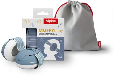 Alpine Muffy Baby Gehoorbescherming (12-36 Maanden) - Gecertificeerde Koptelefoon Baby - Verstelbare Oorbeschermers voor Baby en Peuter - 23 dB Demping - Denim