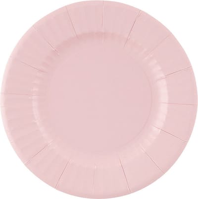 Givi Italia Feestbordjes/gebaksbordjes - 8x - lichtroze - rond - papier/karton - 21cm - biologisch afbreekbaar - groot