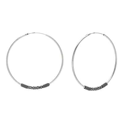 WeLoveSilver - zilveren oorringen - bali stijl - 50 mm - hypoallergeen