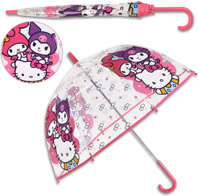Hello Kitty Transparante AUTOMATISCHE paraplu, opvouwbare paraplu voor meisjes