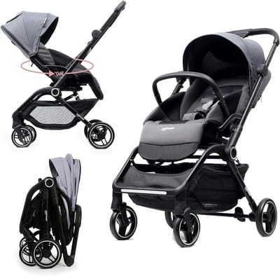 Buggy - Kinderwagen - Baby Vervoeren - 360 graden draaibaar - 8.9 kg - Grijs