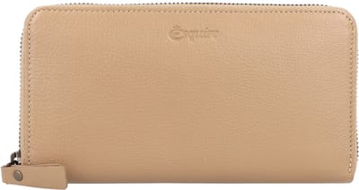 Esquire Leren Portemonnee Peru Zip Around Wallet Taupe Beige