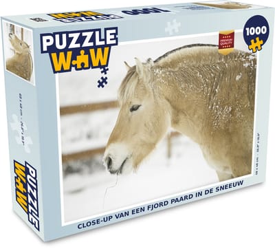 Puzzel Close-up van een fjord paard in de sneeuw - Legpuzzel - Puzzel 1000 stukjes volwassenen