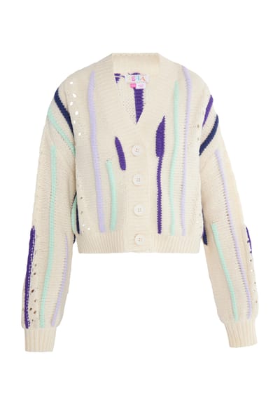 IZIA Vest Dames Wol Wit Veelkleurig