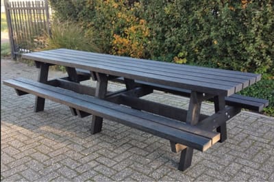 Rockwood® Picknicktafel Vlier - Zwaar Kunststof - Ural Black 3.00m