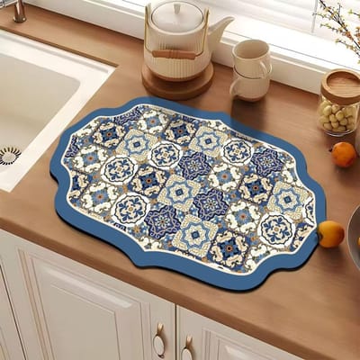 Tapis de drainage de boue de diatomées de fleur de cru américain tapis de table absorbant à séchage rapide de cuisine tapis de séchage d'assiette de bol de ménage 40*60cm