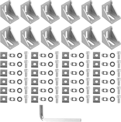 12x Aluminium Hoekprofiel 30x30mm - 90 Graden Hoekverbinders voor Montageprofielen en 3D-Printers