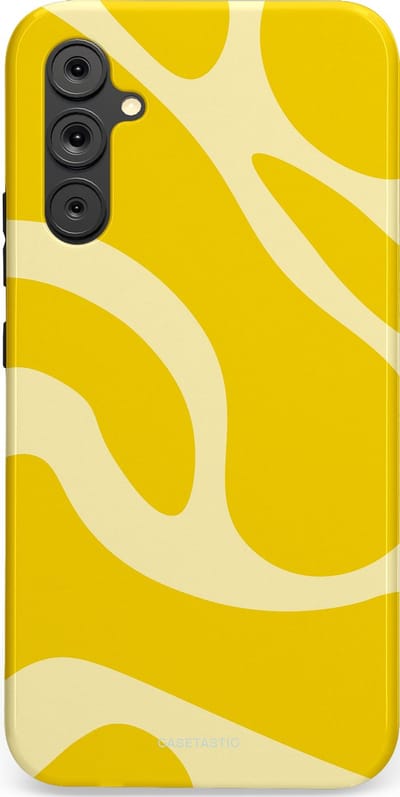 Casetastic Hoesje Geschikt voor Samsung A34 (5G) - Stijlvolle Beschermende Duo-layer Case - Citroen Gele Zonnestraal