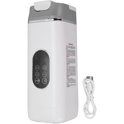 Draagbare Blender 12 Mes USB Opladen Digitaal Display Smoothie Maker Reisblender Zwart L(for 6.5-9kg) wit
