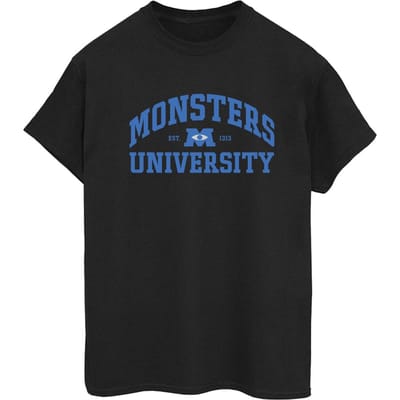 Disney Dames/Dames Monsters University Logo Boyfriend T-shirt (Zwart)