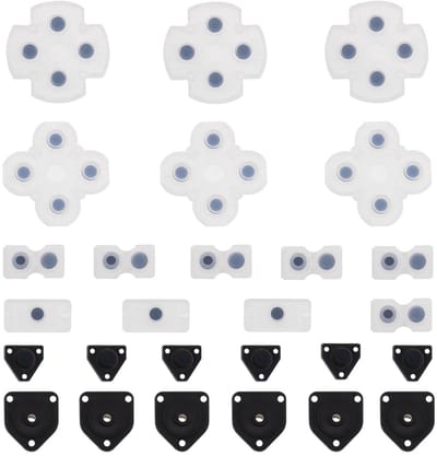 Allecto - Geleidende Silicon Knop Pads - Vervangende Knoppen - Duurzaam en Zacht - Compatibel met PS4 Controller - 3 Sets Conductive Button Pads - ...