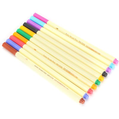 10 stuks Haaklijn Pen 10-Kleur Geverfd Waterverf Stift Schets Tekening Kleurplaten Benodigdheden beige
