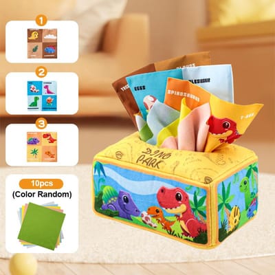 Baby Teken Papier Handdoek Scheuren Tissue Doos Baby Puzzel Vroeg Onderwijs Montessori Kinderen Stoffen Speelgoed 3 + 10