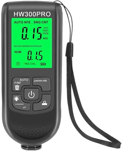 GELLDG Lakdiktemeter - Digitale Laagdiktemeter - Meetbereik 0-2000µm - Draagbaar met Koord - Geschikt voor Auto en Metaal - Plastic Behuizing - Afmetingen 122x50x22mm