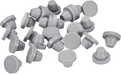 Siliconen Stoppen - Ronde Rubberen Doppen - Gaten Afsluiten - Waterdichte Metaalstop - 8-8.5 mm Boring - Grijs