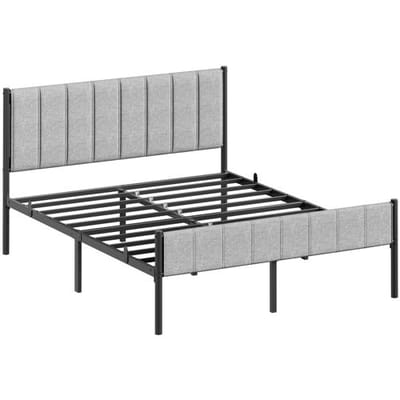 Ochama Tweepersoonsbedframe, 207 x 161,5 x 104 cm Metalen bed, draagvermogen tot 500 kg, opbergruimte onder bed, eenvoudige montage voor