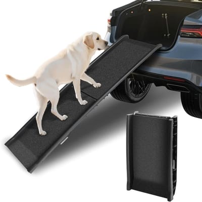Hondenhelling Auto - Huisdieren Oprit - Veilig Instappen - Antislip Tapijt - 80 cm - Zwart