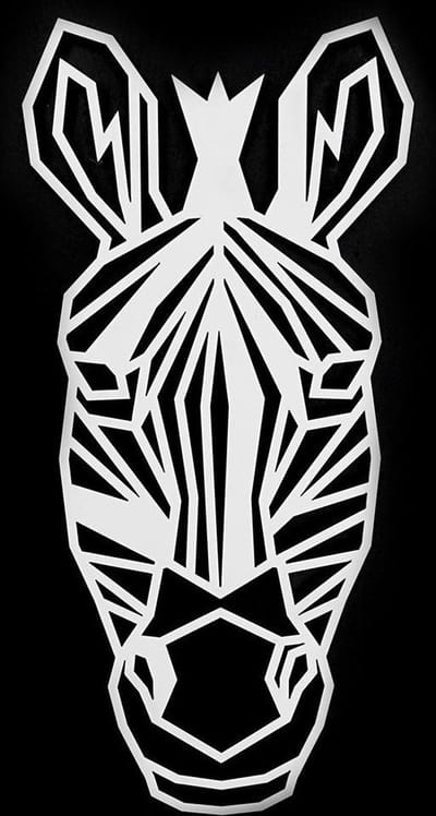 Houten Dierenkop • Houten Zebra • Dierenkop Zebra • Mega • Wit MDF • Houten Dier • Wandecoratie