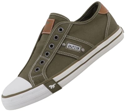 Mustang dames canvas sneaker kaki