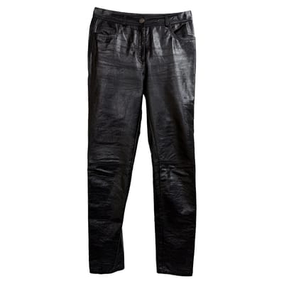 Etro leren broek in zwarte viscose
