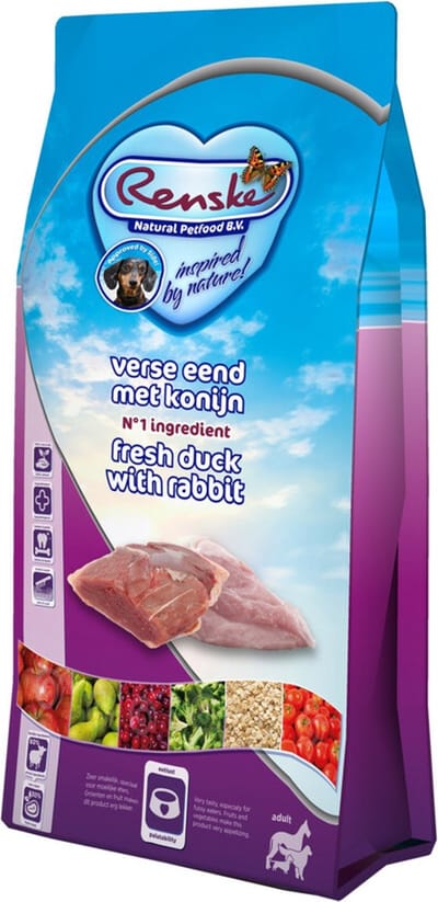 2x Renske Super Premium Adult Eend - Konijn 12 kg