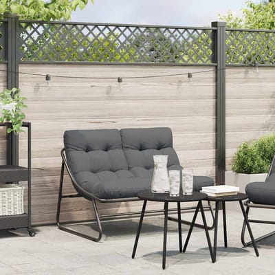 vidaXL - Tuinmeubelen - Zwart - Gepoedercoat - staal
