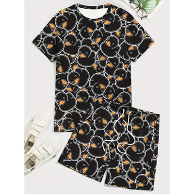 Heren Zomer 2-delige Set Mode Heren T-shirt met Korte Mouwen En Paisley 3D Print Korte Broek Vintage Etnische Print Heren Strandbroek 6XL gray