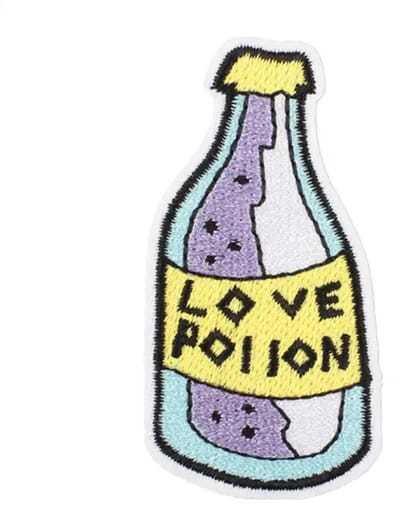 Love - Drink - Pastel - fles - Wit strijkapplicatie strijk embleem - patch - patches - stof & strijk applicatie - carnaval