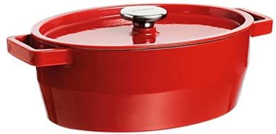 Gietijzeren Braadpan - Stoofpan - Langzaam Garen - Gelijkmatige Warmteverdeling - 3.8 Liter - Rood