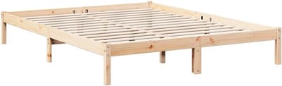 Bedframe Grenenhout - Tweepersoonsbed Omouw - Slaapkamer Meubel - Extra Lang Model - 140x210cm - Natuurlijk