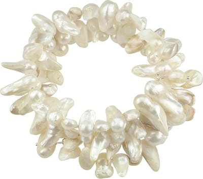 Zoetwater parel armband Winky - echte parels - wit - wikkelarmband - luxe sieraden zakje - parelarmband dames - wit parel armband - zoetwaterparel