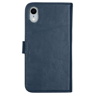 Selencia Hoesje - Geschikt voor Apple iPhone XR - Echt Lederen Bookcase - Blauw