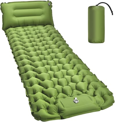 YYchan Luchtbed - Zelfopblazende Slaapmat - Comfortabel Kampeermatras - 1-Persoons - Olijfgroen