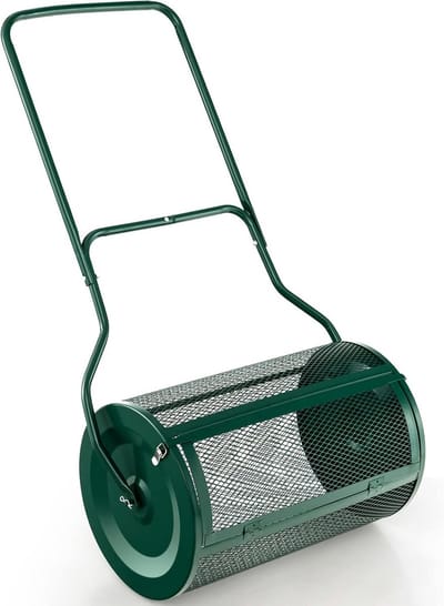 Compoststrooier 80 liter met U-greep en metalen rooster - Tuinstrooier voor gazon en tuin