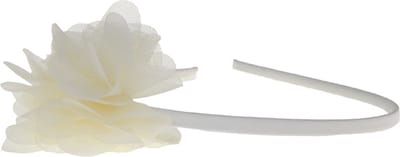 Diadeem ivoor met organza bloem