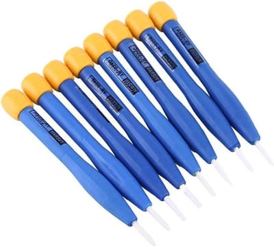 Schroevendraaierset 8 stuks - Keramische schroevendraaiers - Hoogfrequent instellen - Niet magnetisch en statisch - 105 cm lengte - Wit