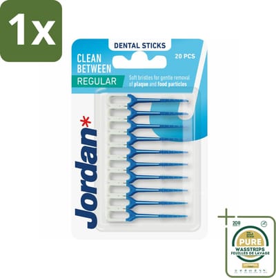 1 x Jordan Clean Between Sticks Regular 40 stuks per verpakking- Tandplak Verwijderen - Tandenstoker - Mondhygiëne - Tanden Reinigen - Voedselresten Verwijderen