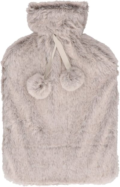 DID Warmwaterkruik - met zachte pluche hoes - lichtgrijs - 2L - kruik