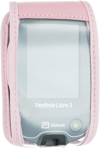 Leren tas met riemclip voor Freestyle Libre 1/2 en Insulinx - Roze mobiele telefoonhoes