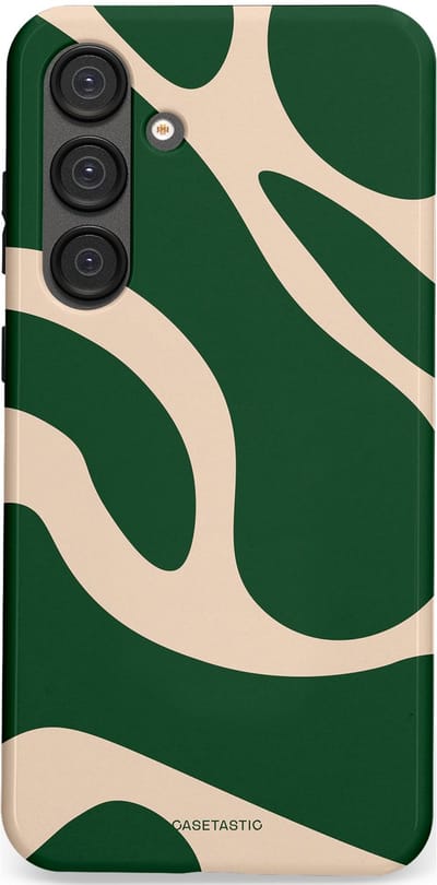 Casetastic hoesje geschikt voor Samsung Galaxy S25 Plus - Dubbellaagse bescherming - Groen Bos en Zand Duinen - Fashion Case - Donkergroen Zand