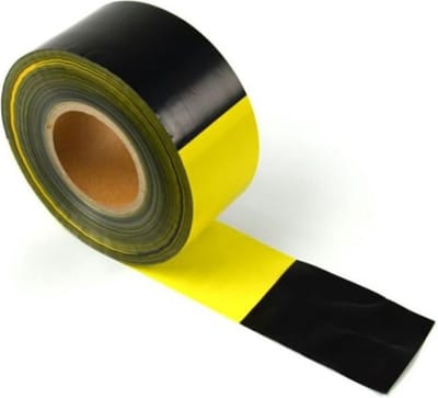 Afzetlint Geel / Zwart 100 meter| Afzetting – Warningtape – Waarschuwings lint | Afzetten – Barrière – Verkeer – Veiligheid – Verkeerslint | Beveiliging – Goed zichtbaar | De Veiligheids-winkel