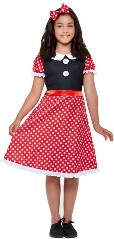 Smiffys - Cute Mouse Kinder Kostuum - Kids tm 9 jaar - Rood/Wit