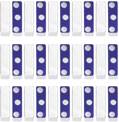 Dailygoods- Naambordjes 30 stuks - Blauwe Naambordjes - Magnetische Badge - PVC/Roestvrij Staal - Geschikt voor ID-Hoezen - Eenvoudig te Dragen
